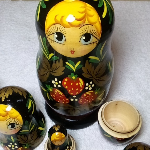 Set of 5(five) Cepzueb Nocag wooden nesting figurines - Picture 5 of 12